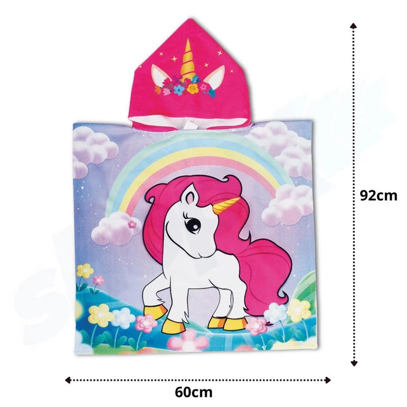 Toalha de Banho Infantil com Capuz Poncho – Conforto e Diversão para os Pequenos! 🦄🦈🚀