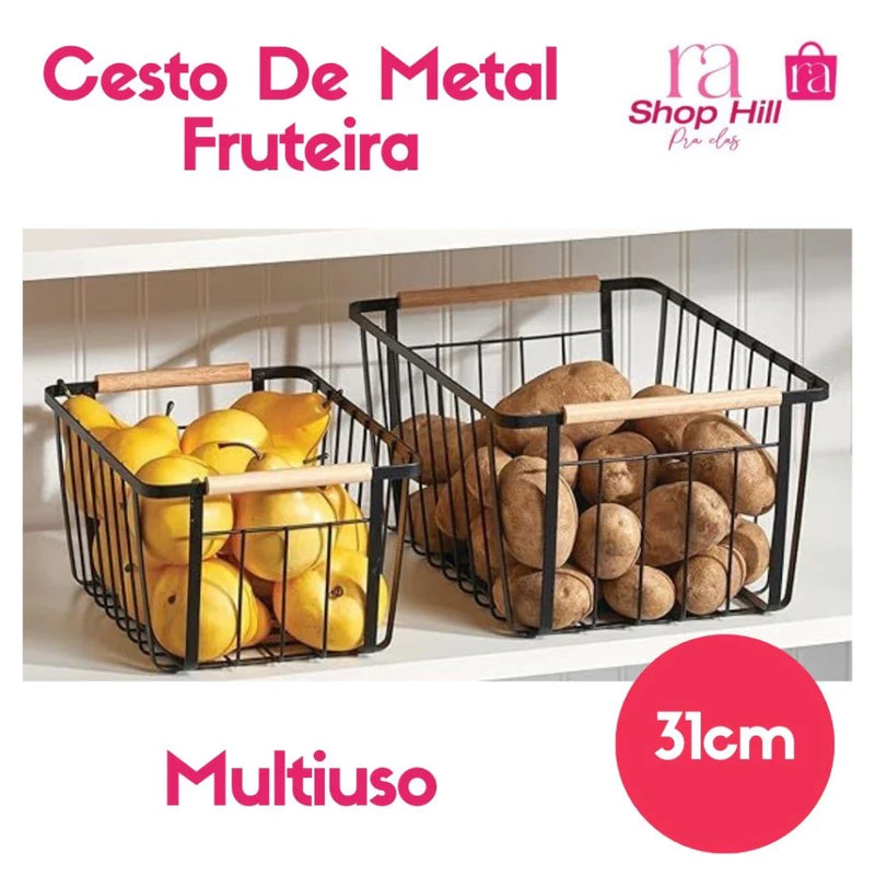 Cesto De Metal Fruteira Organizadora