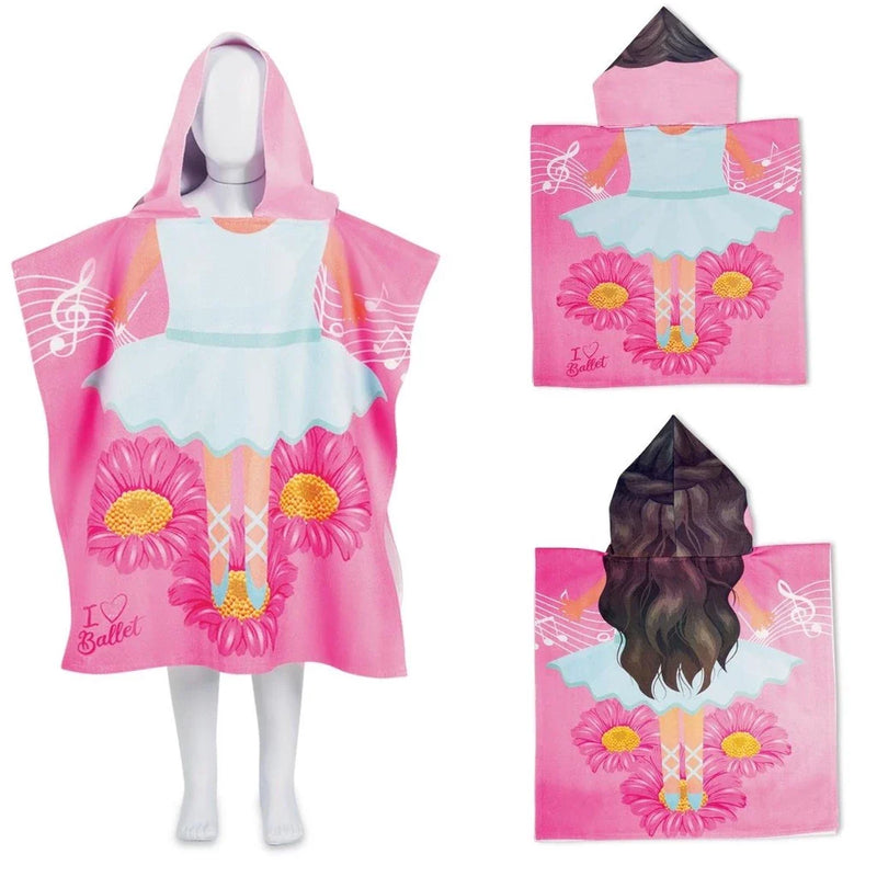 Toalha de Banho Infantil com Capuz Poncho – Conforto e Diversão para os Pequenos! 🦄🦈🚀