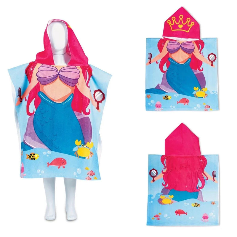 Toalha de Banho Infantil com Capuz Poncho – Conforto e Diversão para os Pequenos! 🦄🦈🚀