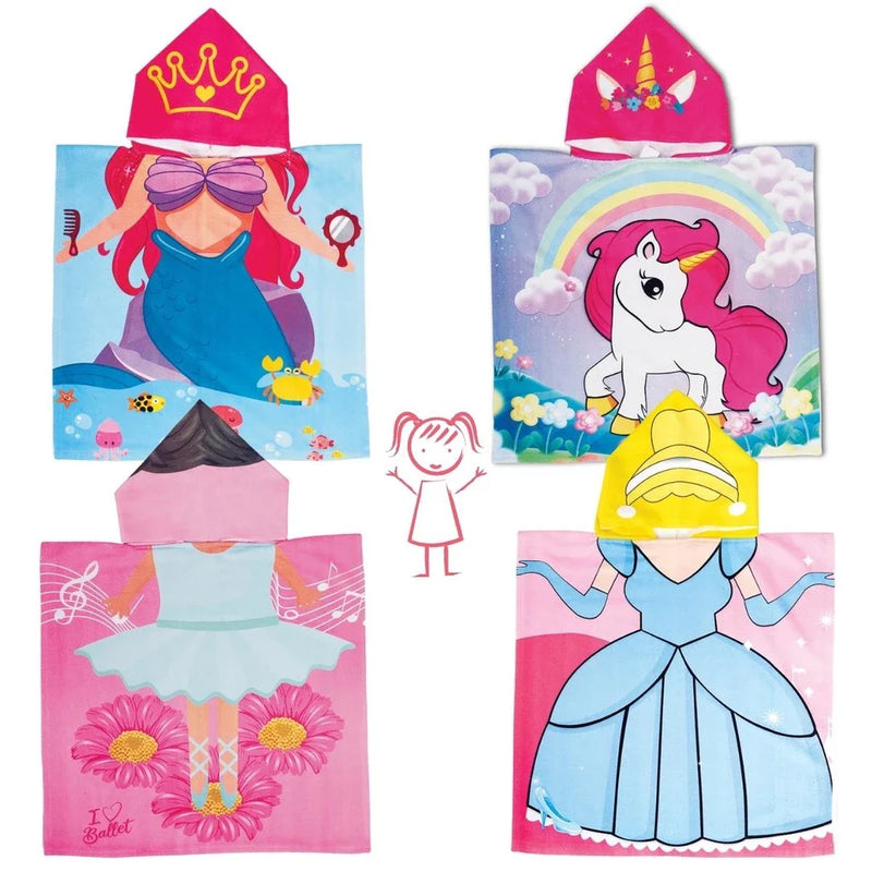 Toalha de Banho Infantil com Capuz Poncho – Conforto e Diversão para os Pequenos! 🦄🦈🚀