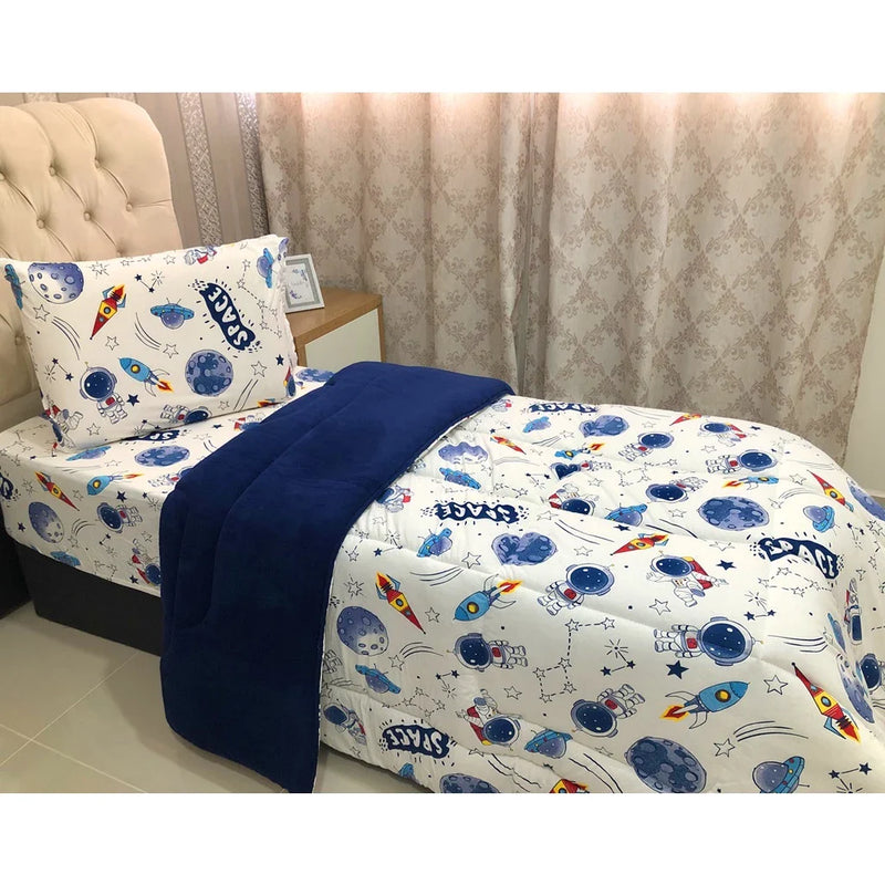 Coberdrom Edredom Grosso Colcha De Solteiro Infantil Menina/ Menino - Inverno - Manta Soft Plush e Algodão Macio